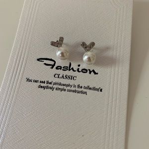 Earrings Stud Geometrical Heart-shaped